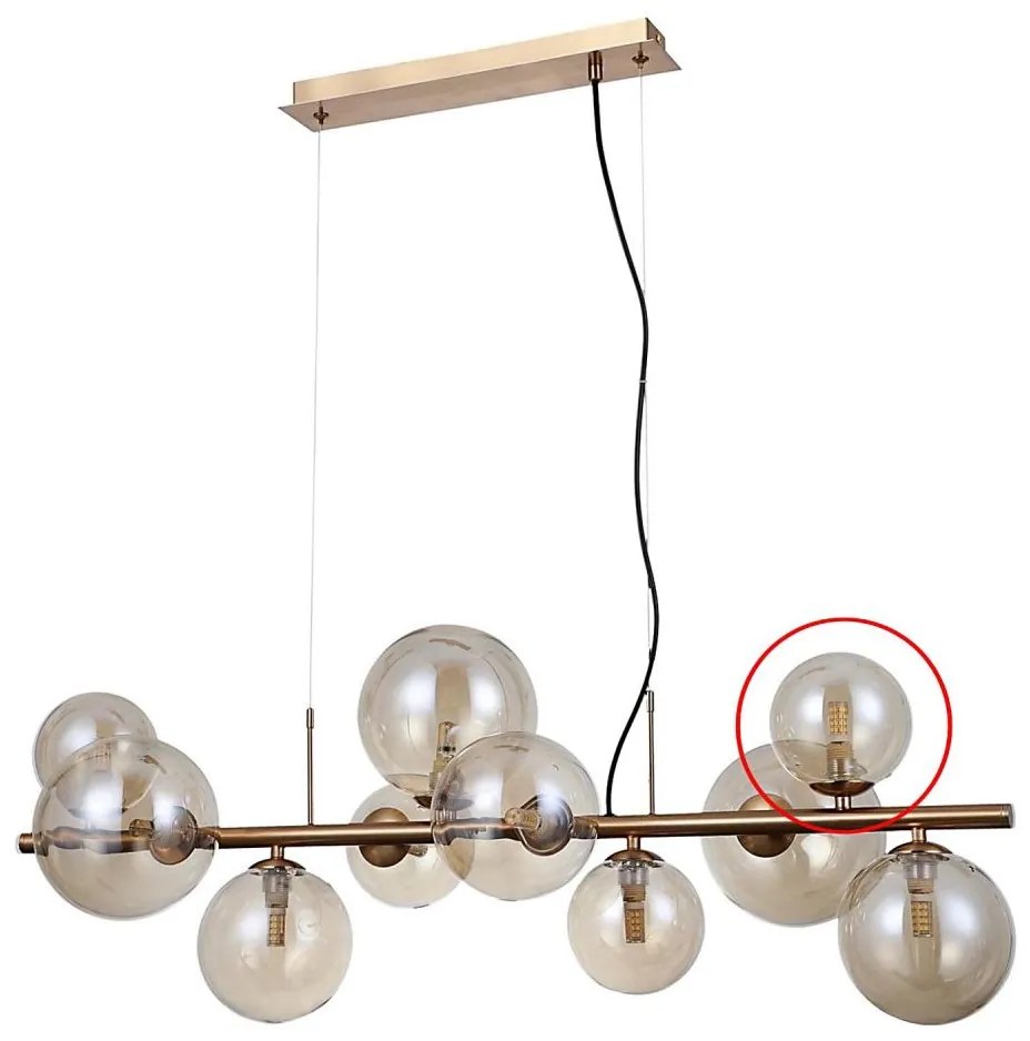 ITALUX - Резервно стъкло за полилей и стенна лампа CANELLO G9 Ø 11 см кафяв