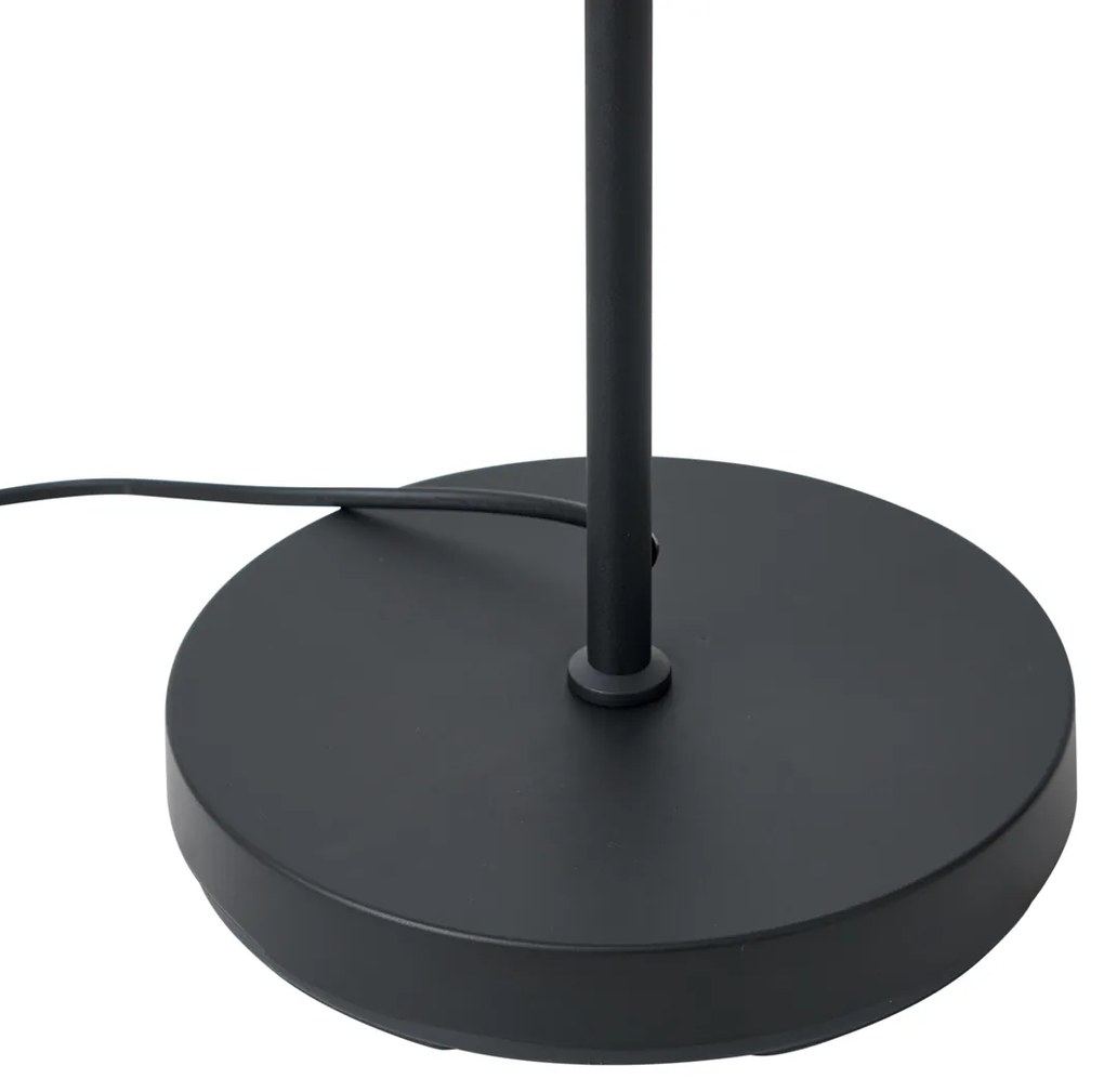 Арт Деко подова лампа черна с черни пера - Peahen