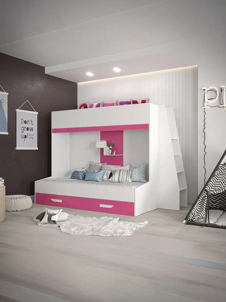 Многофункционално легло Party XVII-Leuko-Roz