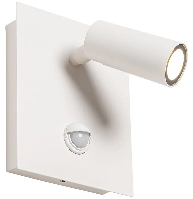 Външна стенна лампа бяла с LED IP54 сензор за движение - Simon