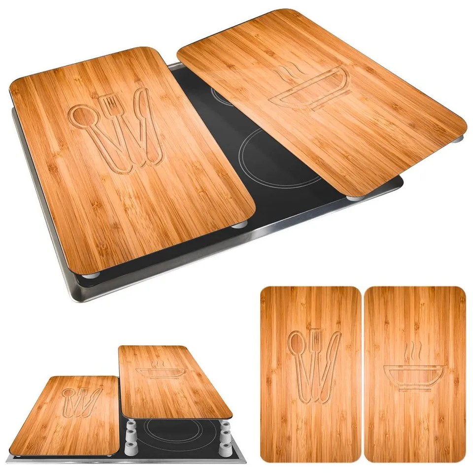 Комплект от 2 стъклени капака за печка , 52 x 30 cm Lunch - Wenko