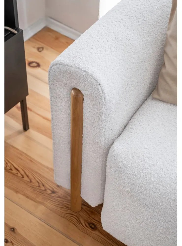 Сив сгъваем/с място за съхранение диван от прежда с примки от букле 244 cm Arcadova – ELTAP