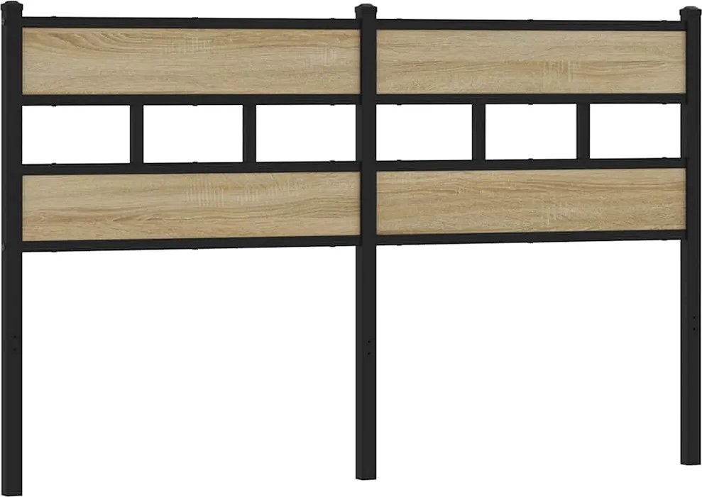 4017137 vidaXL Резервна табла за легло, дъб сонома, 160 см, желязо и инженерно дърво