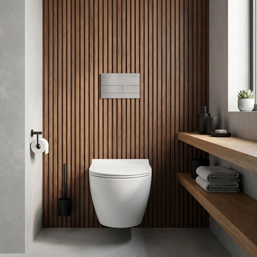 Комплект Структура за Вграждане за WC Slim 024N с Бутон T Brush Steel