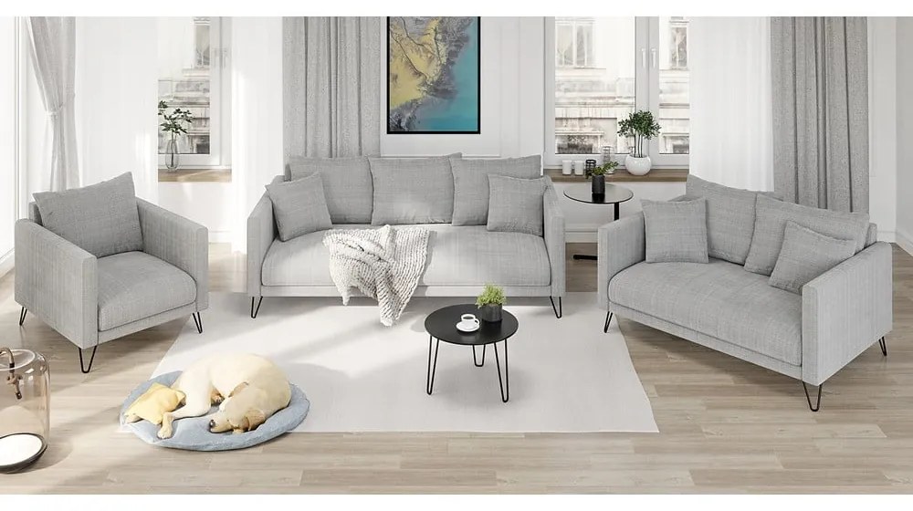 Светлосив шенилов диван 140 cm Freya – Ropez