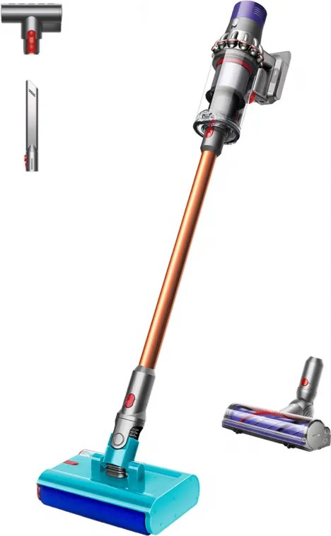 Вертикална прахосмукачка Dyson V10 Cyclone Submarine 594446-01, 150AW, 0.76 л, 60 мин, Сухо/мокро, 3 режима, Хигиенично изпразване, Root Cyclone™, Никел/тюркоаз