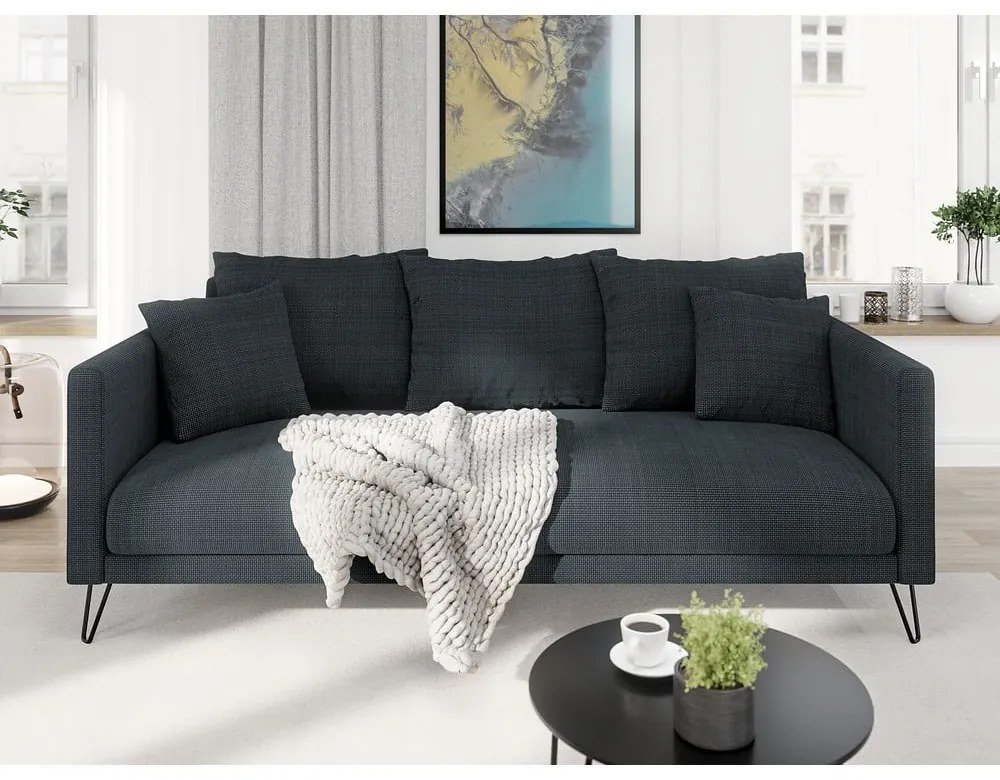 Тъмносив шенилов диван 200 cm Freya – Ropez