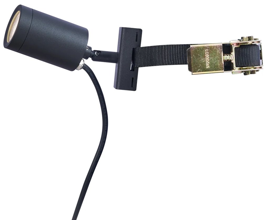 Външен прожектор черен за дърво GU10 50mm въртящ се и накланящ се IP65 - Solo