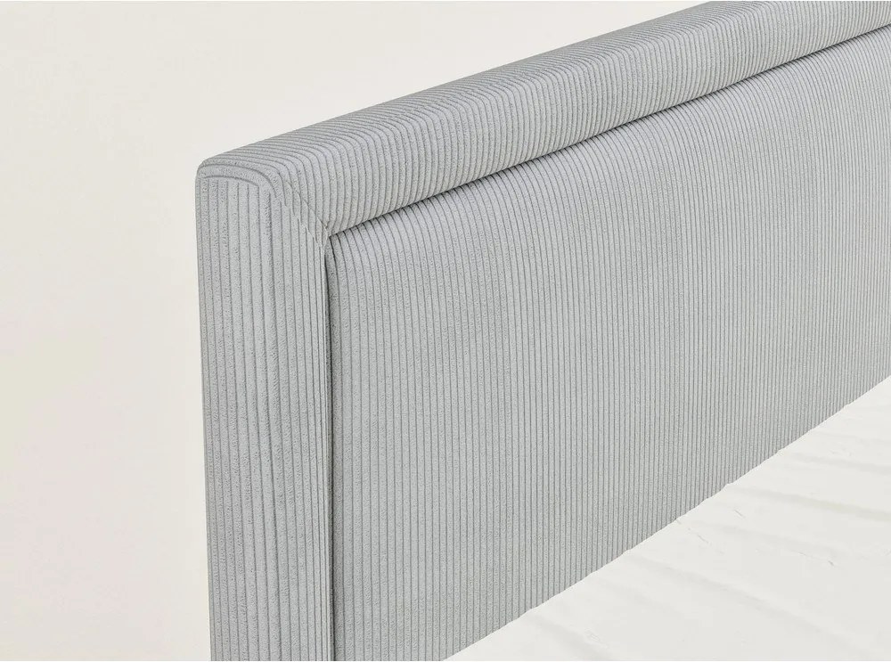 Сиво боксспринг легло 200x200 cm с място за съхранение Fresco – Maison de Rêve