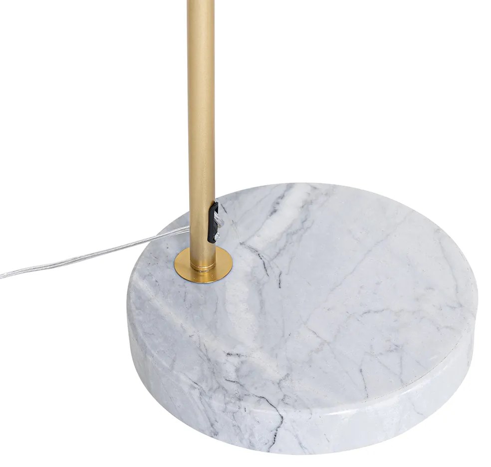 Модерна аркова лампа месинг с прозрачно стъкло - Arc