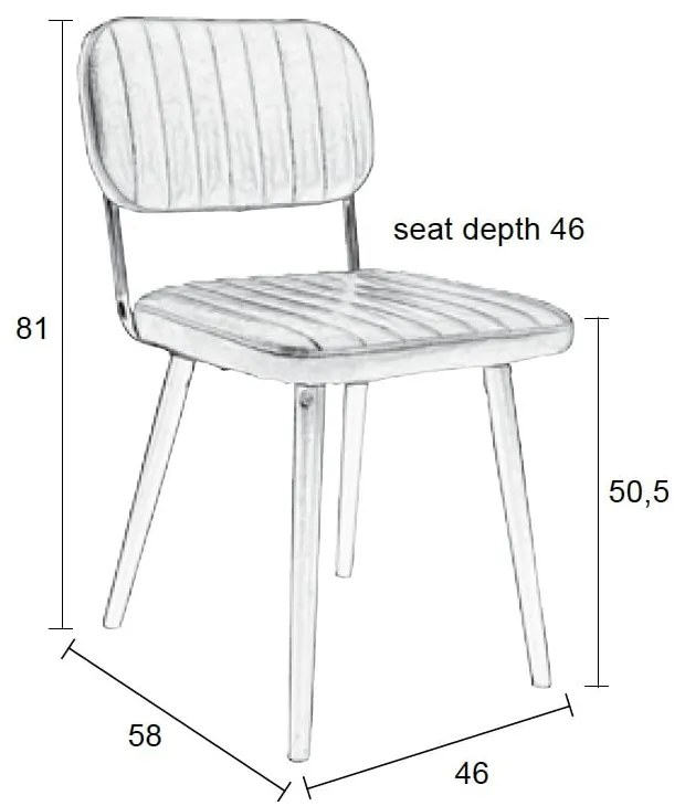 Черен трапезен стол Jake Worn - White Label
