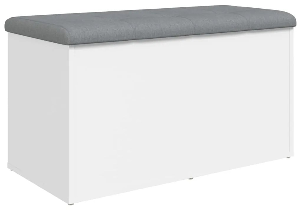 835047 vidaXL Пейка за съхранение, бяла, 82x42x45 см, инженерно дърво