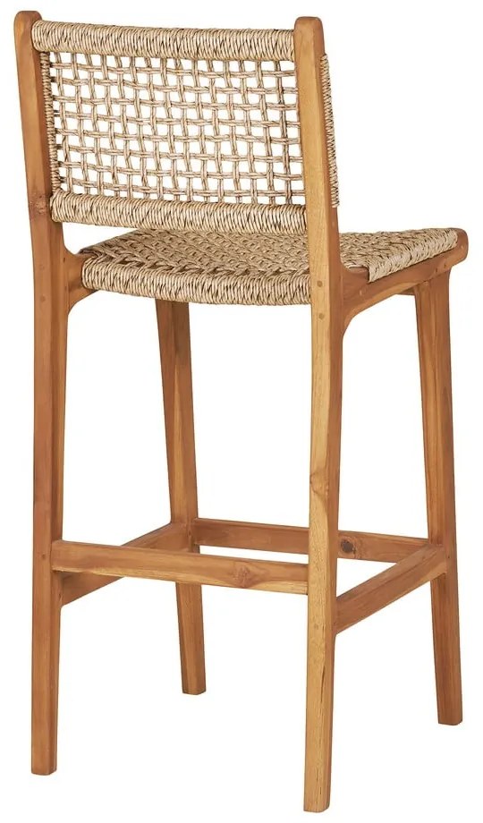 Бар стол от масивно тиково дърво в естествен цвят (височина на седалката 60 cm) Derby – House Nordic