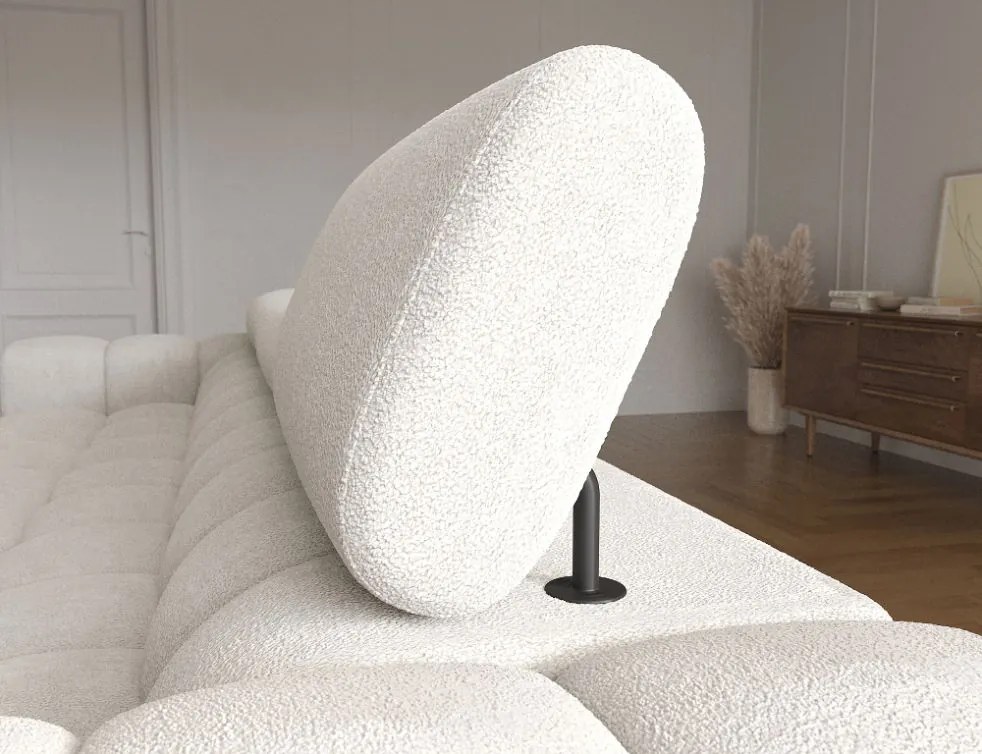 Ъглов диван Freyia-Бял-Десен