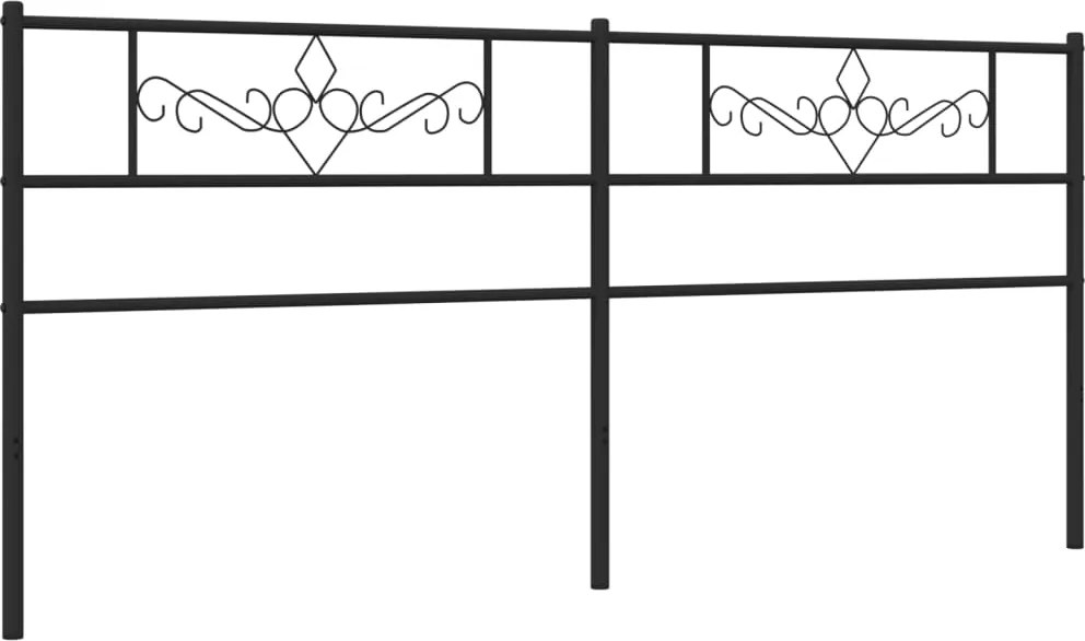 355305 vidaXL Метална резервна табла за легло, черна, 200 см