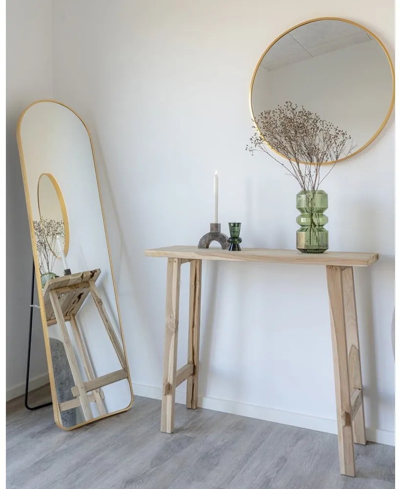 Конзолна маса от тиково дърво в естествен цвят 30x90 cm Girona - House Nordic