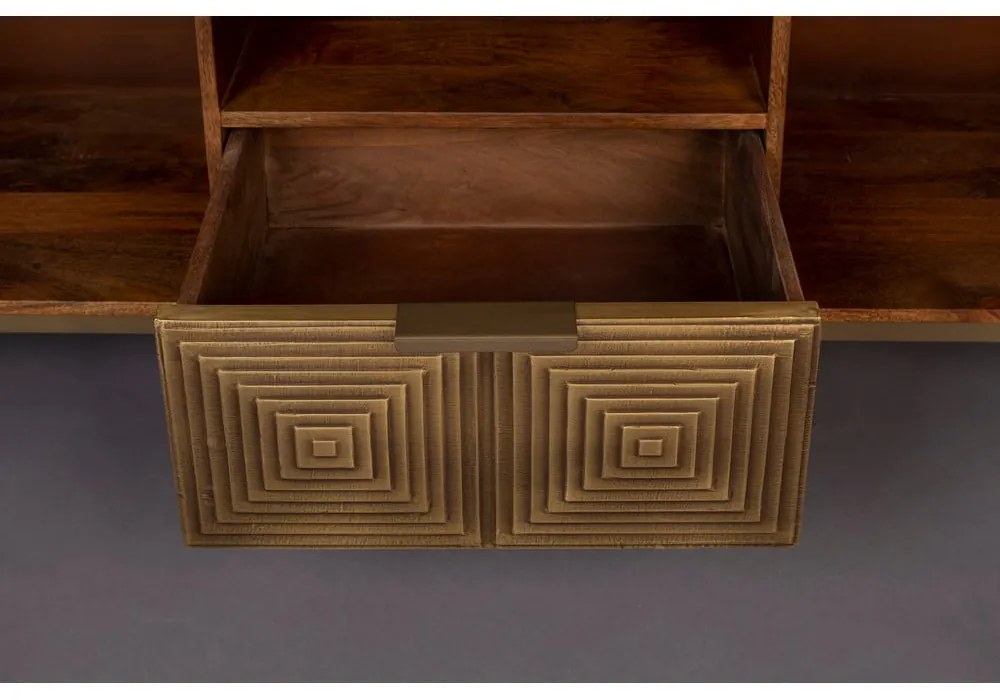 ТВ масичка от мангово дърво в златисто 40x60 cm Volan - Dutchbone