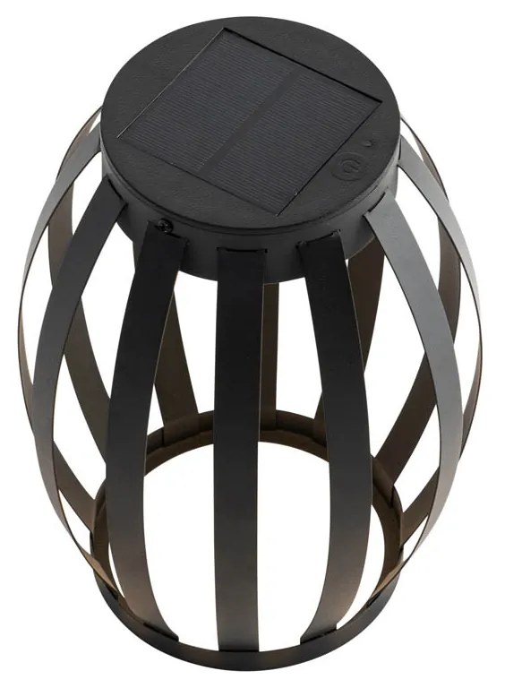 Комплект от 2 настолни лампи за външен монтаж черни 3-степенна димируема слънчева & акумулаторна - Sheldon