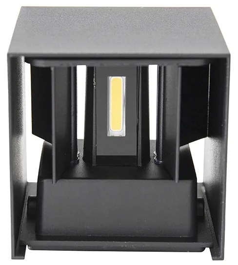 Външна стенна лампа черна с LED 2-светлина IP54 - Edwin