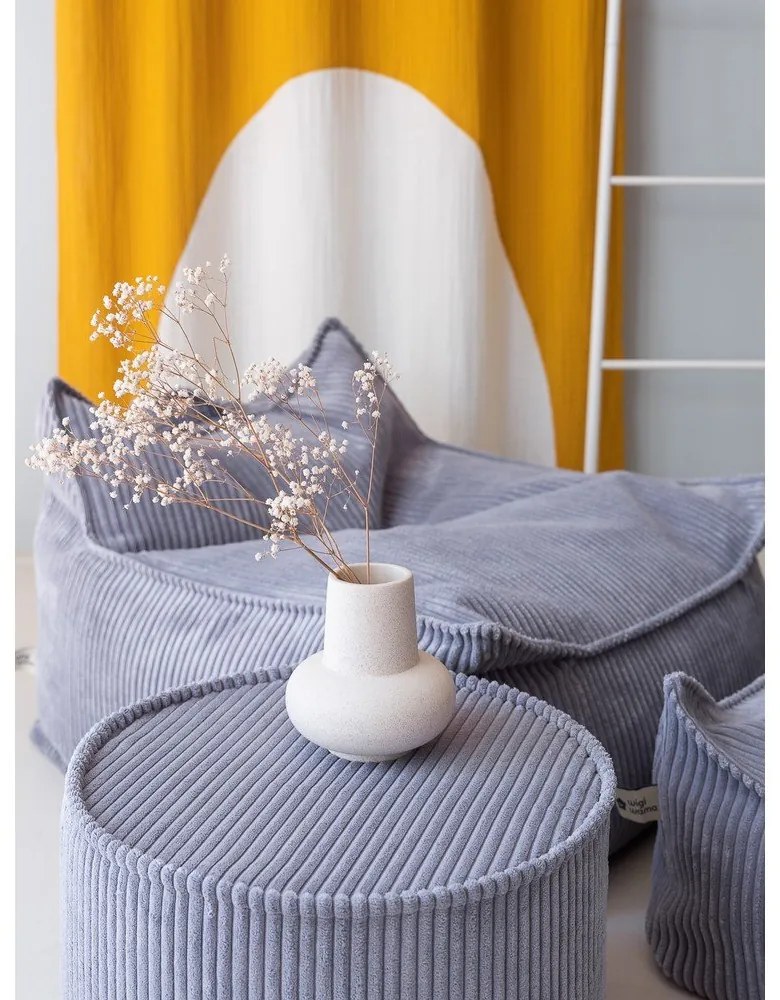 Син детски пуф от рипсено кадифе Chair – Wigiwama