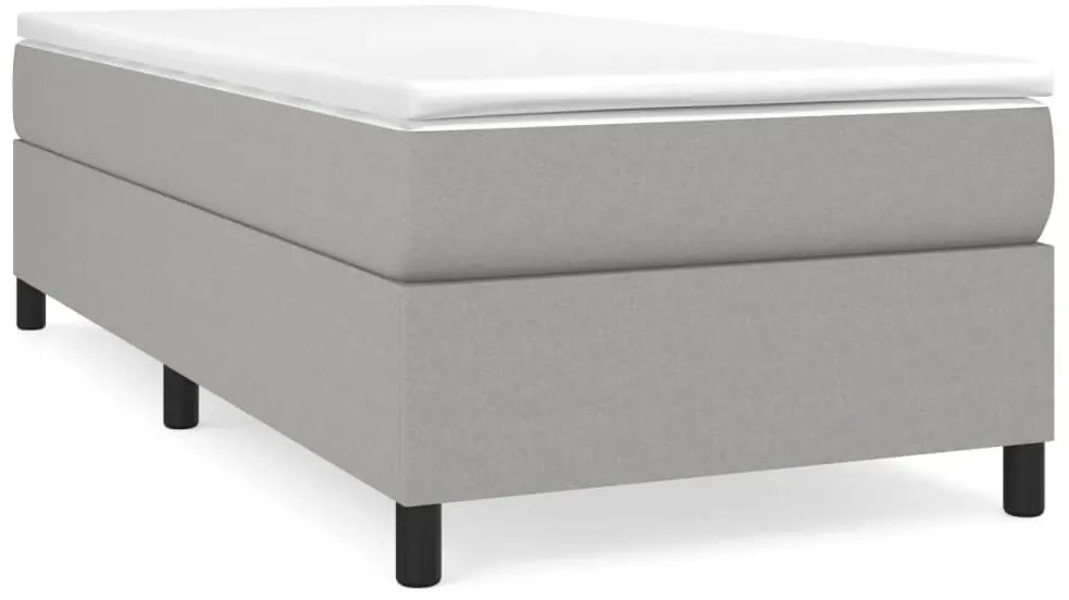 3120822 vidaXL Рамка за легло с пружини, светлосива, 90x190 см, плат