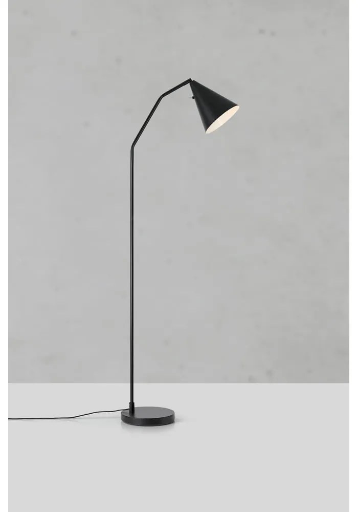 Черна LED затъмняваща се подова лампа с метален абажур (височина 144 cm) Funil – Markslöjd
