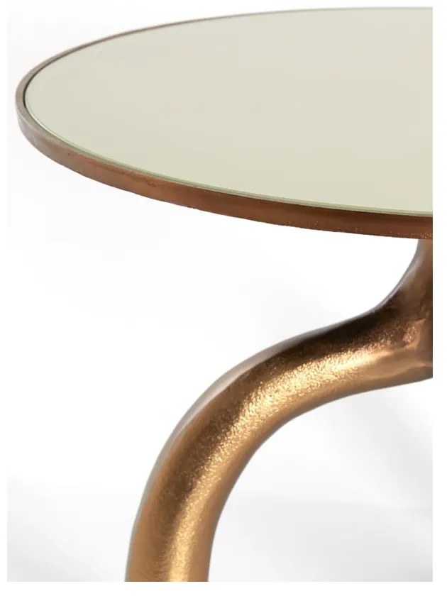 Стъклена кръгла масичка за кафе в бронзово и бежово ø 65 cm Mello - Light &amp; Living