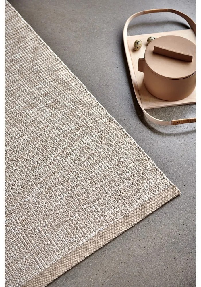 Бежов килим за открито и закрито 70x90 cm Sam Vanilla – Pappelina