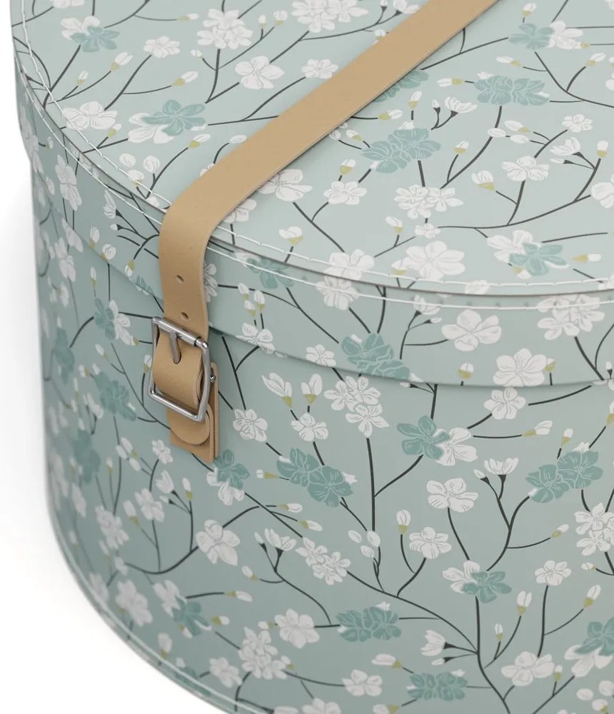 Светлозелени картонени кутии за съхранение в комплект 2 бр. с капаци ø 37,5x25,5 cm Rut Paper Laminate – Bigso