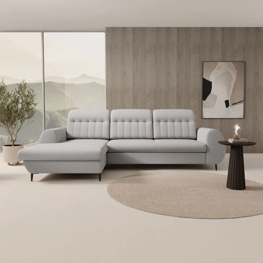 Ъглов диван Blanc-Сив-Ляво