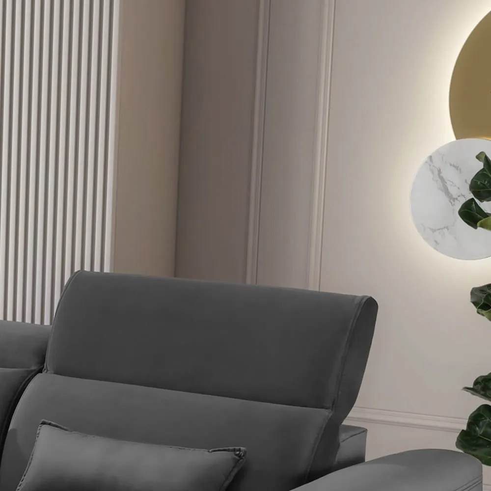 Тъмносив кадифен разтегателен ъглов диван с място за съхранение (ляв ъгъл) Foble – ELTAP