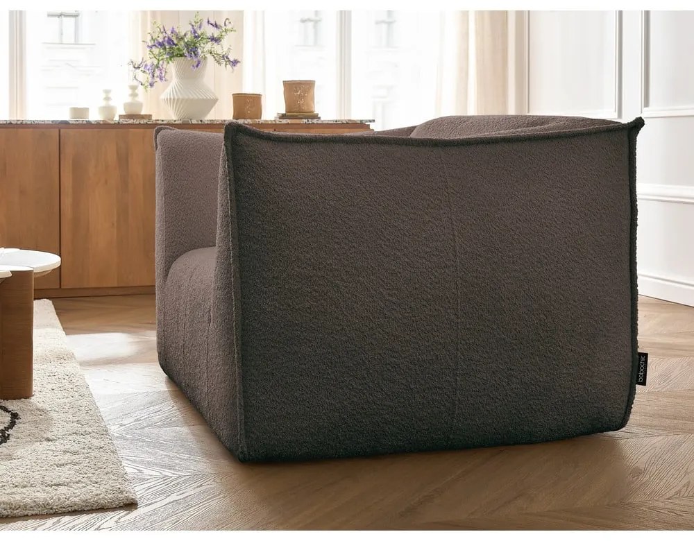 Кафяво кресло от прежда с примки от букле Giorgia – Bobochic Paris