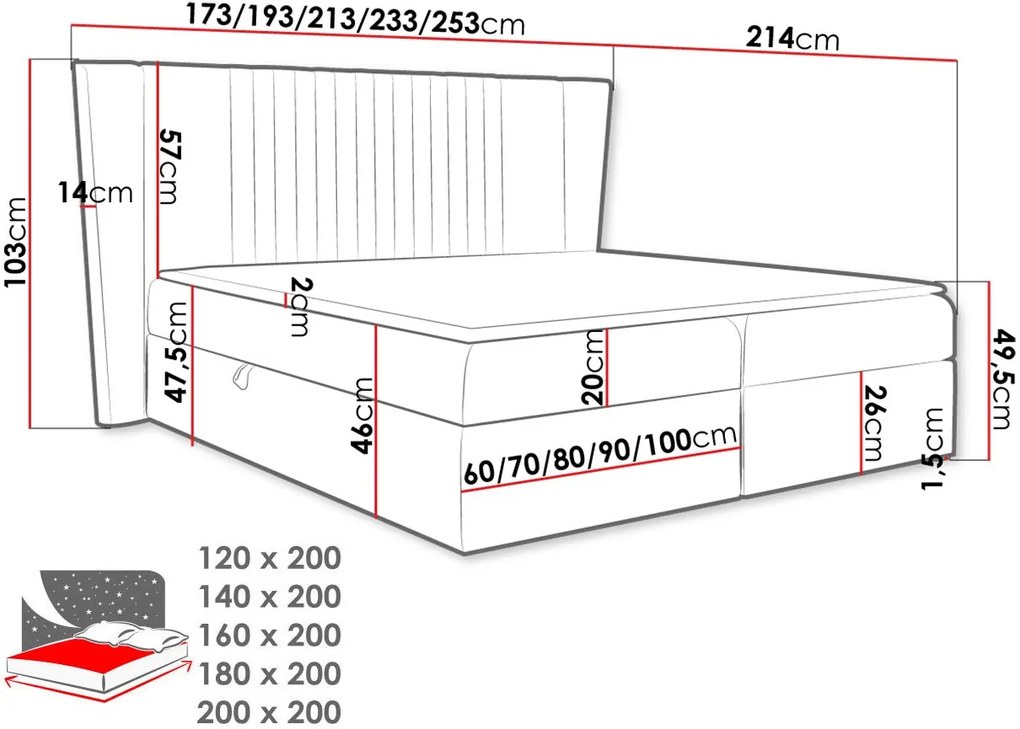 Тапицирано легло Spark-Gkri-120 x 200