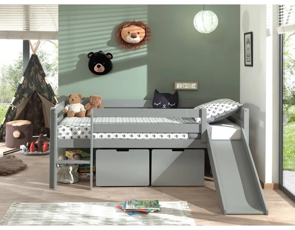 Сиви чекмеджета за под детско легло 2 бр Pino - Vipack