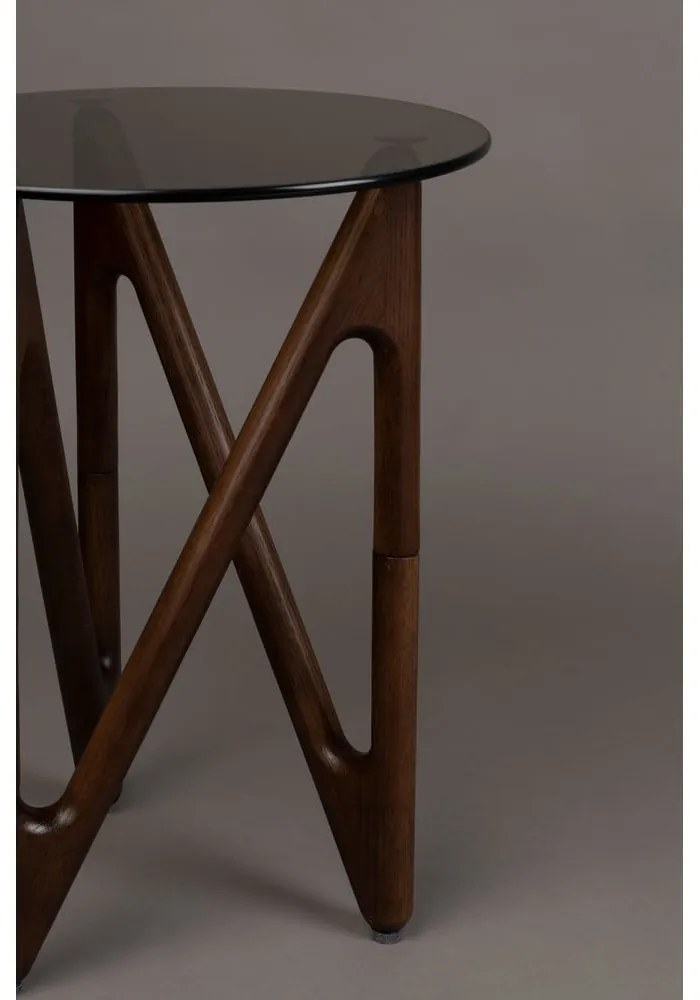 Кръгла странична масичка със стъклен плот ø 40 cm Naia – Dutchbone