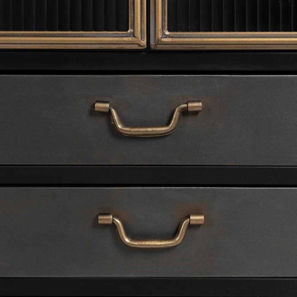 Черна метална витрина 58x150 cm Brick – Ixia