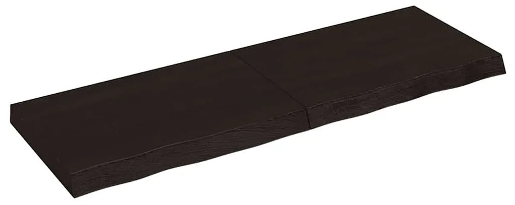 3156435 vidaXL Плот за маса тъмнокафяв 120x40x(2-6) см обработен масивен дъб