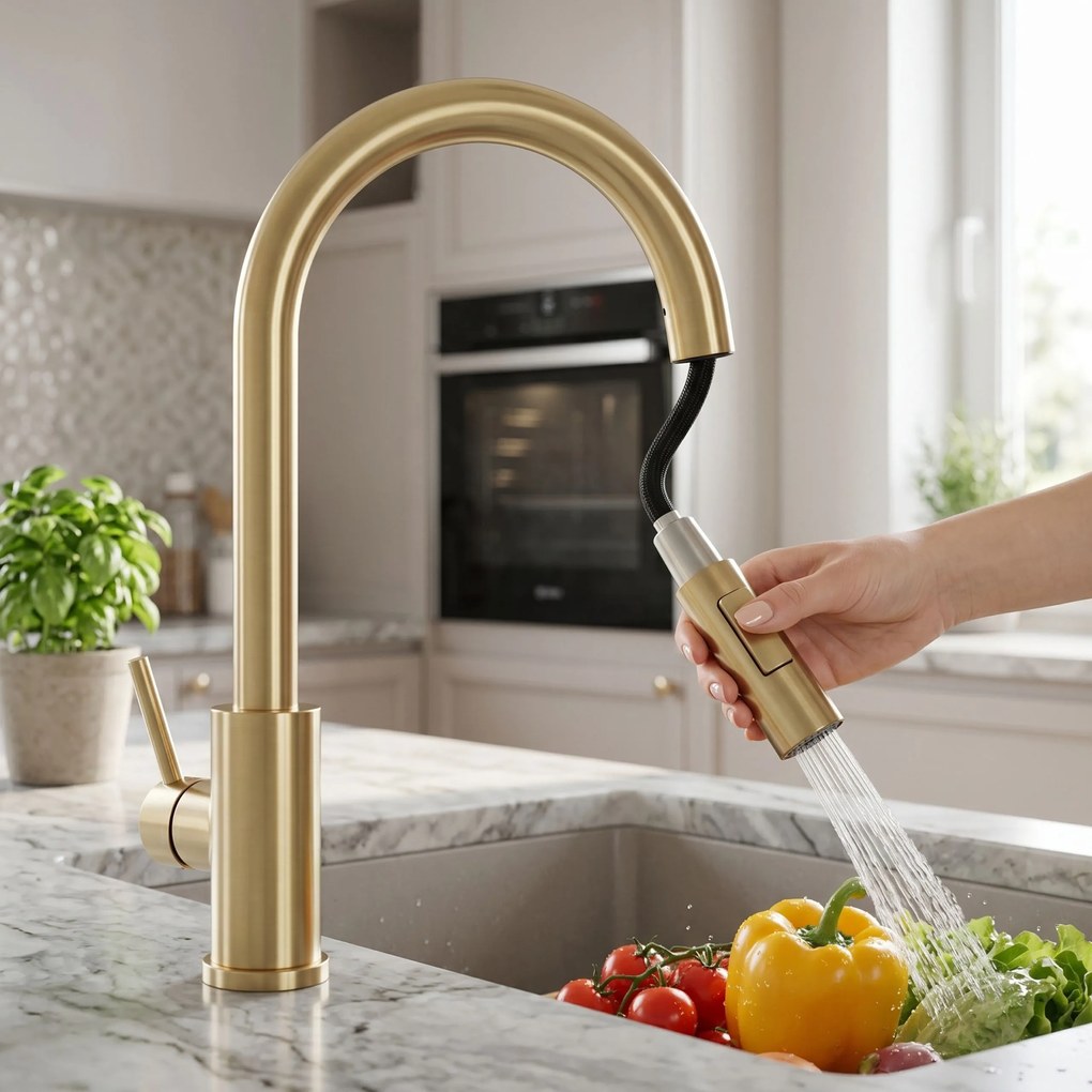 Смесител за кухня Rea Fresh Touch Brush Gold