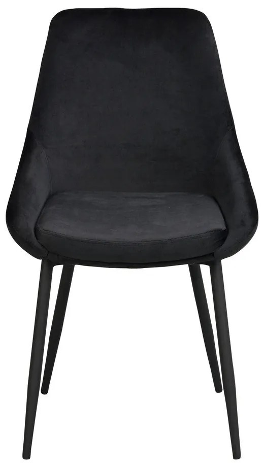 Черни кадифени трапезни столове в комплект от 2 броя Sierra - Rowico