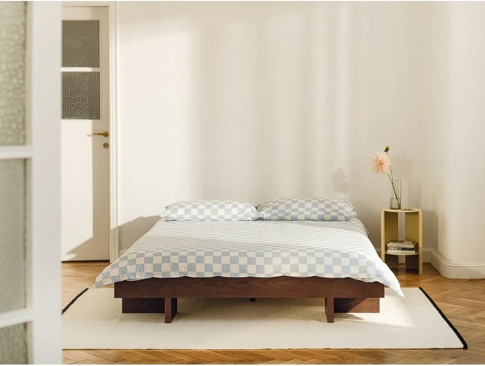 Кафяво двойно легло 160x200 cm от МДФ от декор от ясен без табла с включена подматрачна рамка Kito – noo.ma