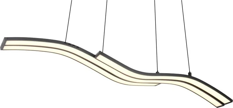 Матово черно метално LED висящо осветително тяло с дистанционно управление/затъмняващо се Spider – Trio Select