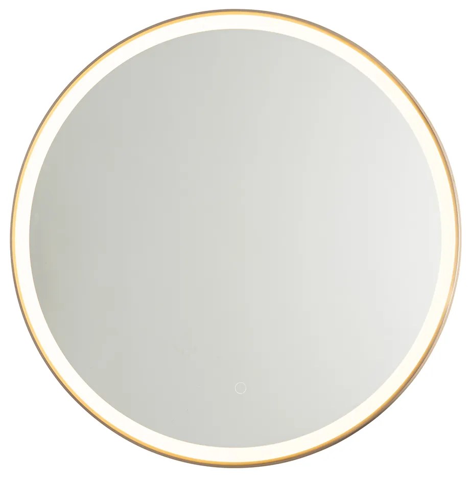 Огледало за баня розово злато 70 см с LED с сензорен димер - Miral