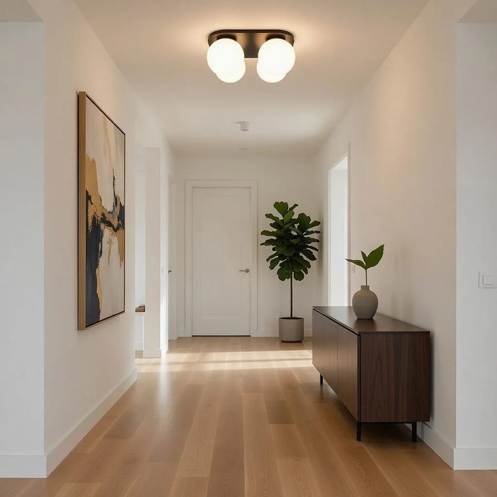 Плафон БЕРЛИН, черен/бял, 4xE27