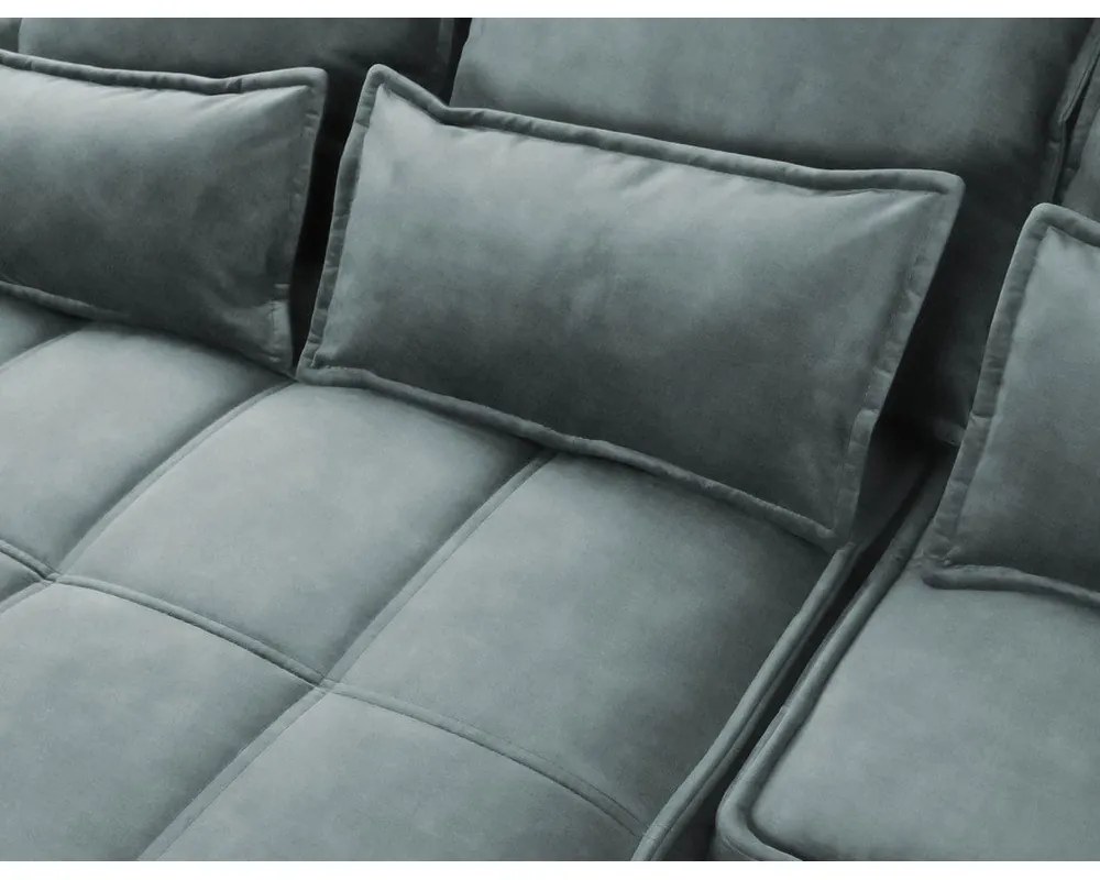 Зелен кадифен сгъваем/с място за съхранение ъглов диван (ляв ъгъл) Campo – ELTAP