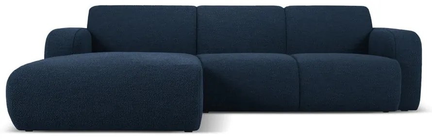 Тъмносин ъглов диван от плат букле (ляв ъгъл) Molino - Micadoni Home