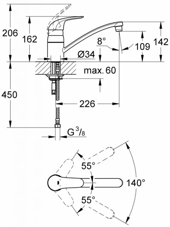 Кухненски кран Grohe Eurosmart