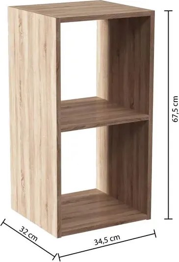 Рафт 5five Mix'n Modul, 2 отделения, MDF, 35x32x68 cm - Сив