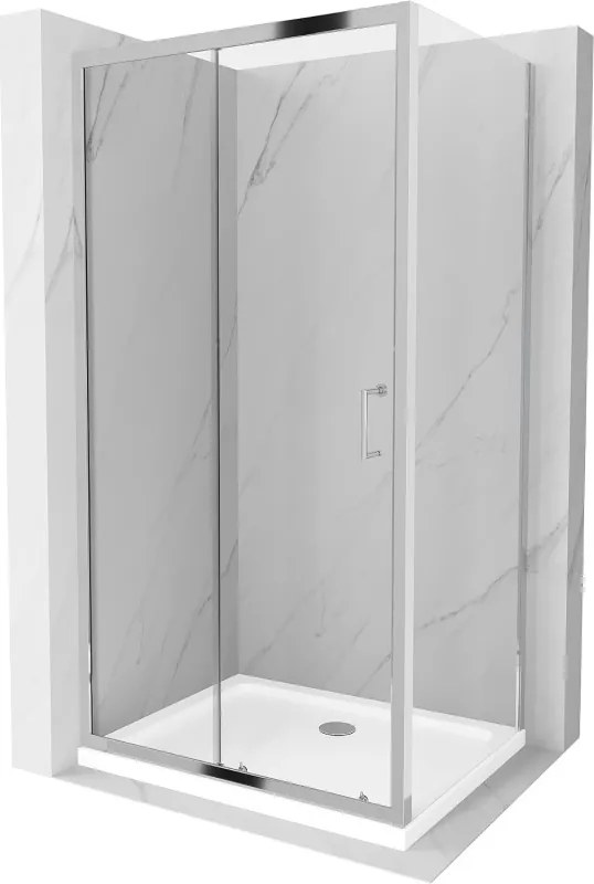 Mexen Apia разтегателна душ кабина 120 x 90 см, прозрачна, хром + тънък