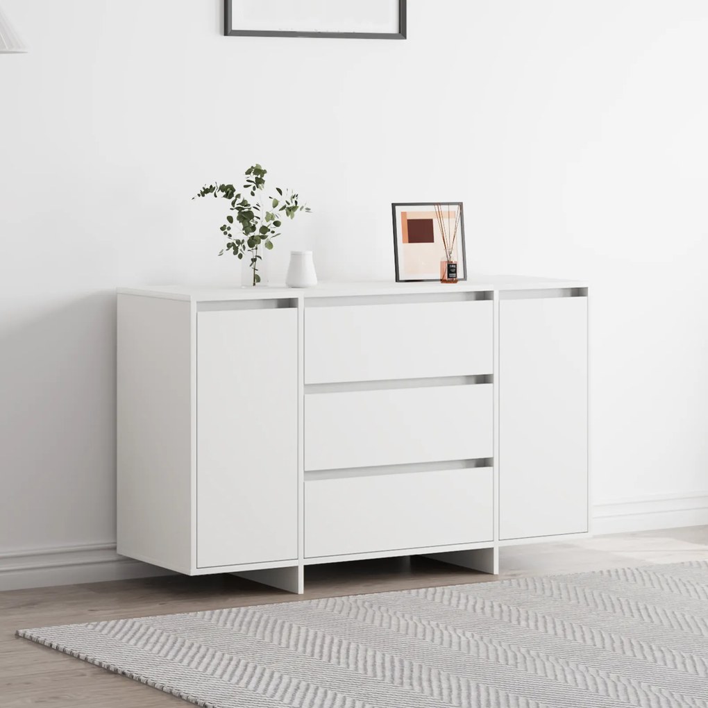 Sonata H странична маса Бяло 120x41x75 см Инженерна дървесина