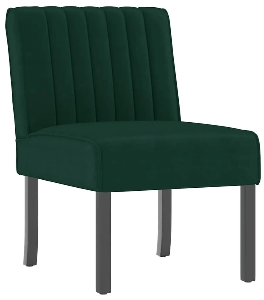 352453 vidaXL Ниско кресло, тъмнозелено, кадифе